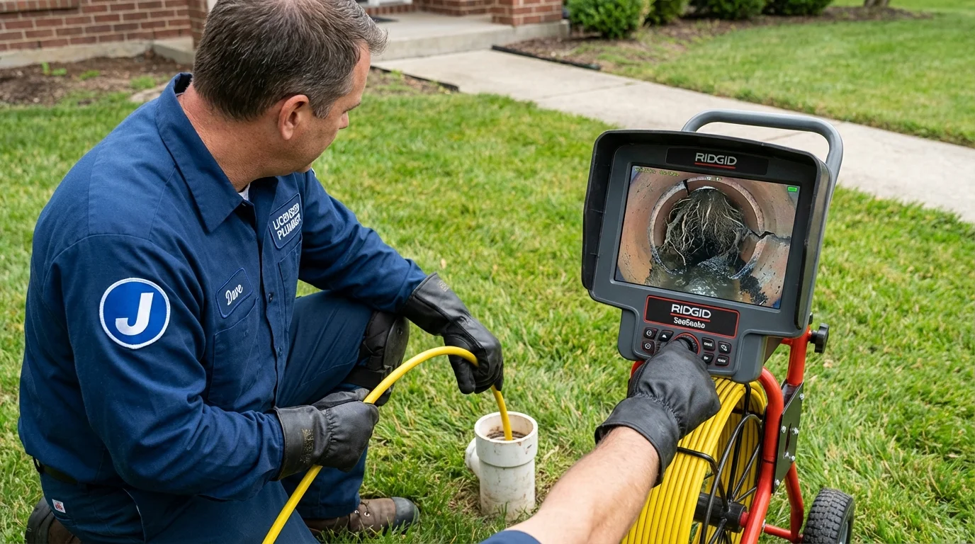 Sewer camera inspection being performed by Johns Plumbing LLC in Kensington