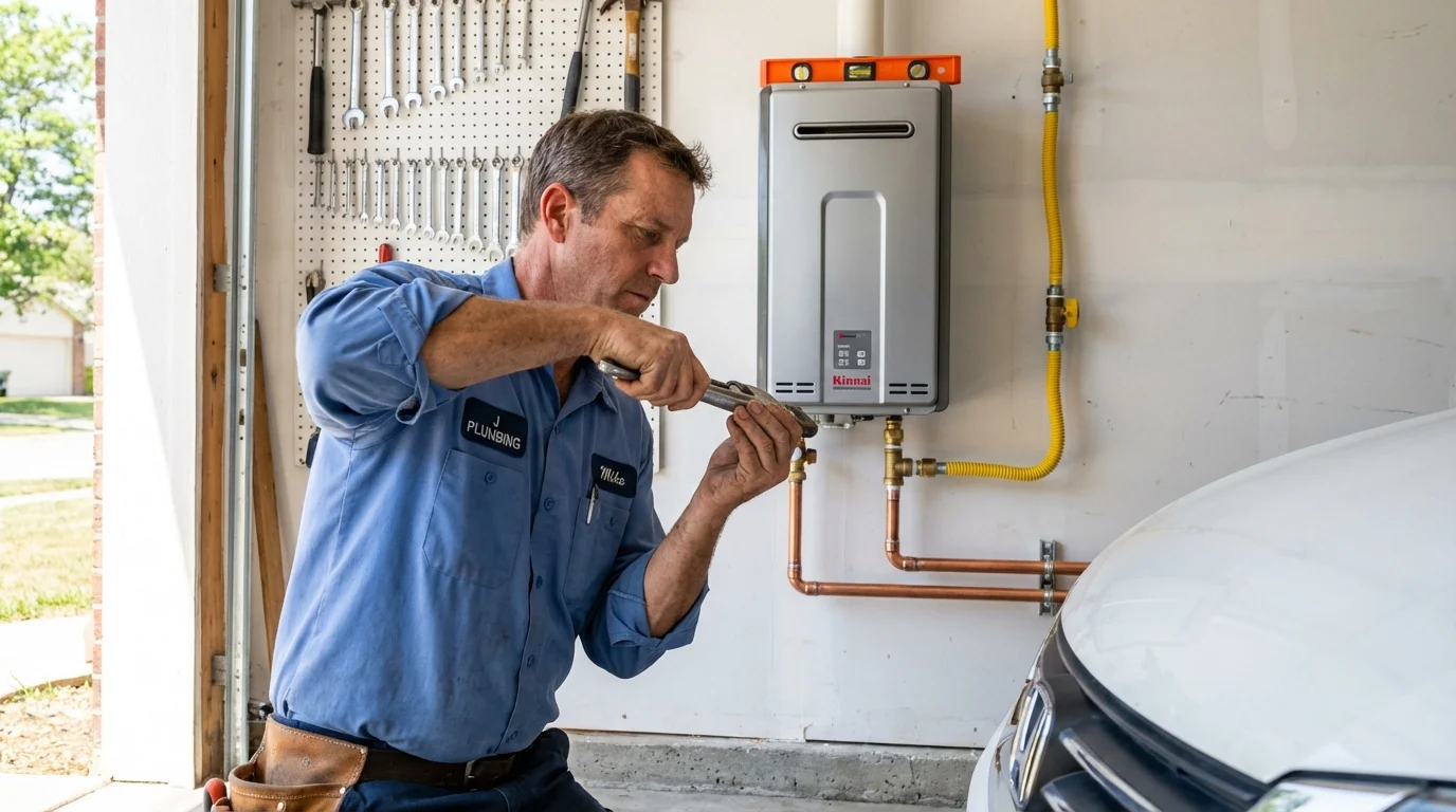 Tankless water heater installation by a Johns Plumbing LLC plumber in Kensington